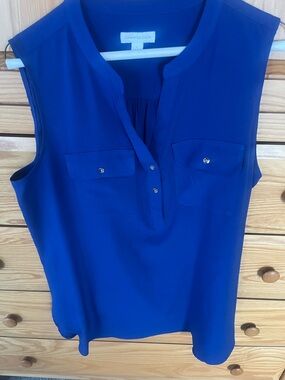 Charter Club Sleeveless Royal Blue Blouse Large